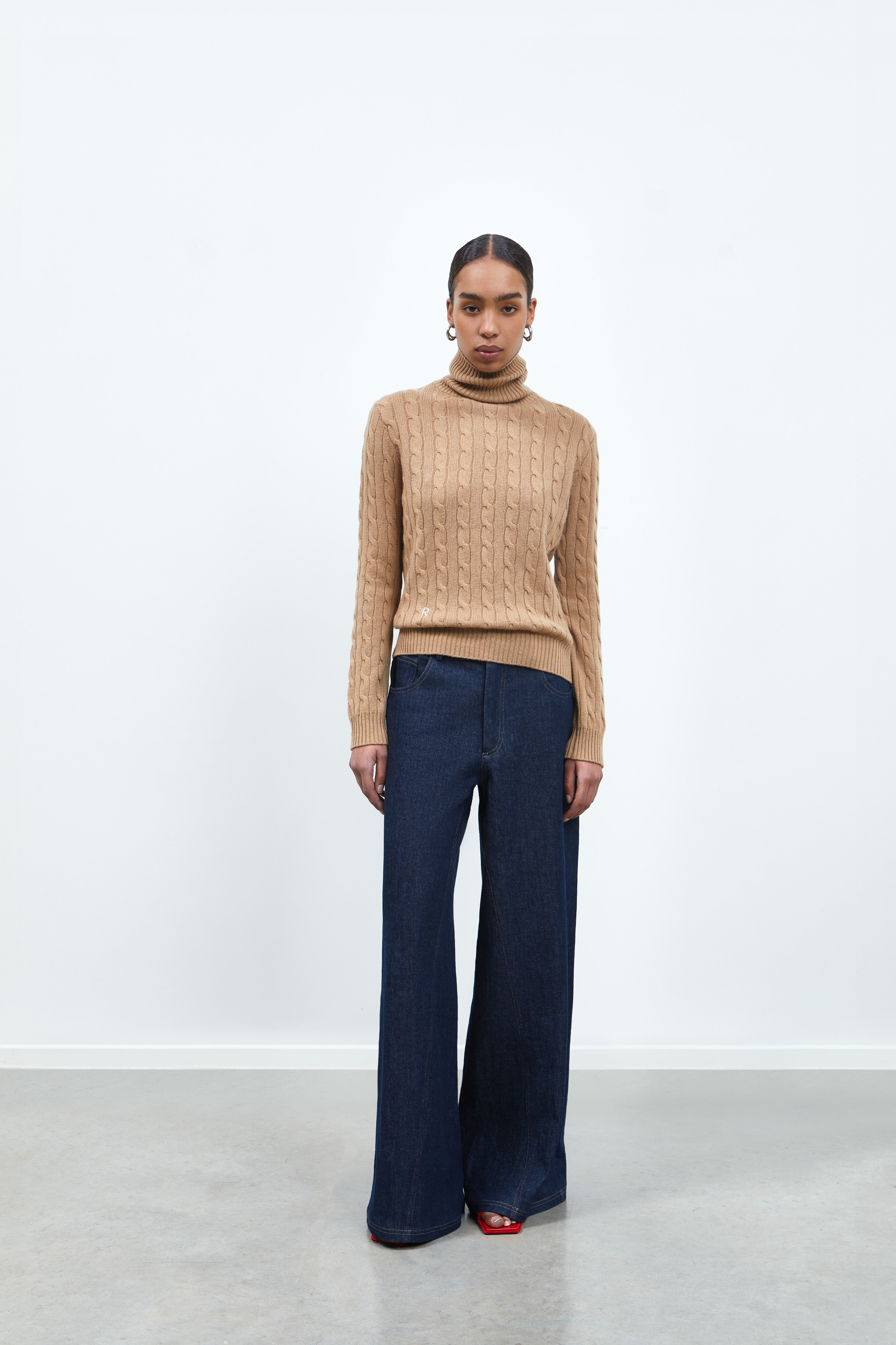 RHÚNE Oscar Cable Knit Knitwear Camel