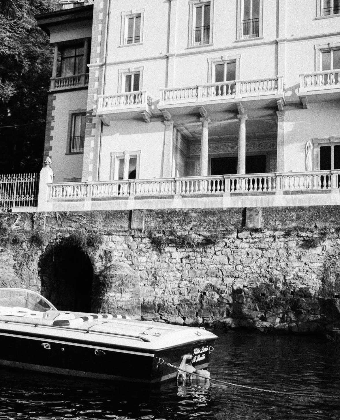 Rhúne SS24 campaign — Villa Lario on Lake Como, capturing serene luxury and timeless Italian elegance