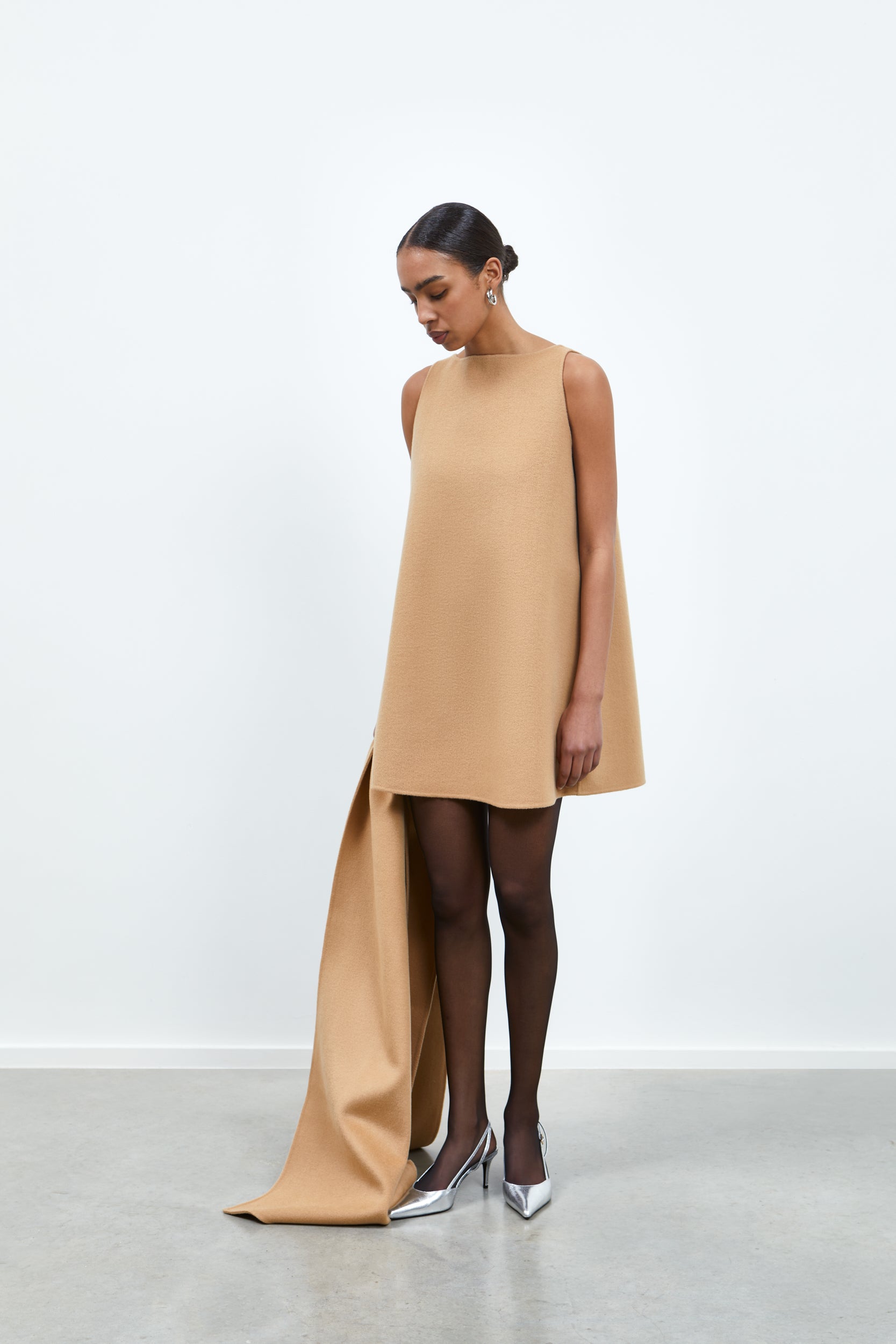 Barbara Dress Camel Double Face