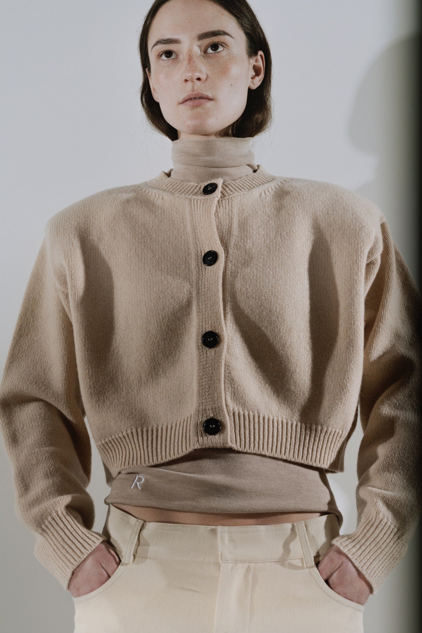 Lune Padded Shoulder Cardigan