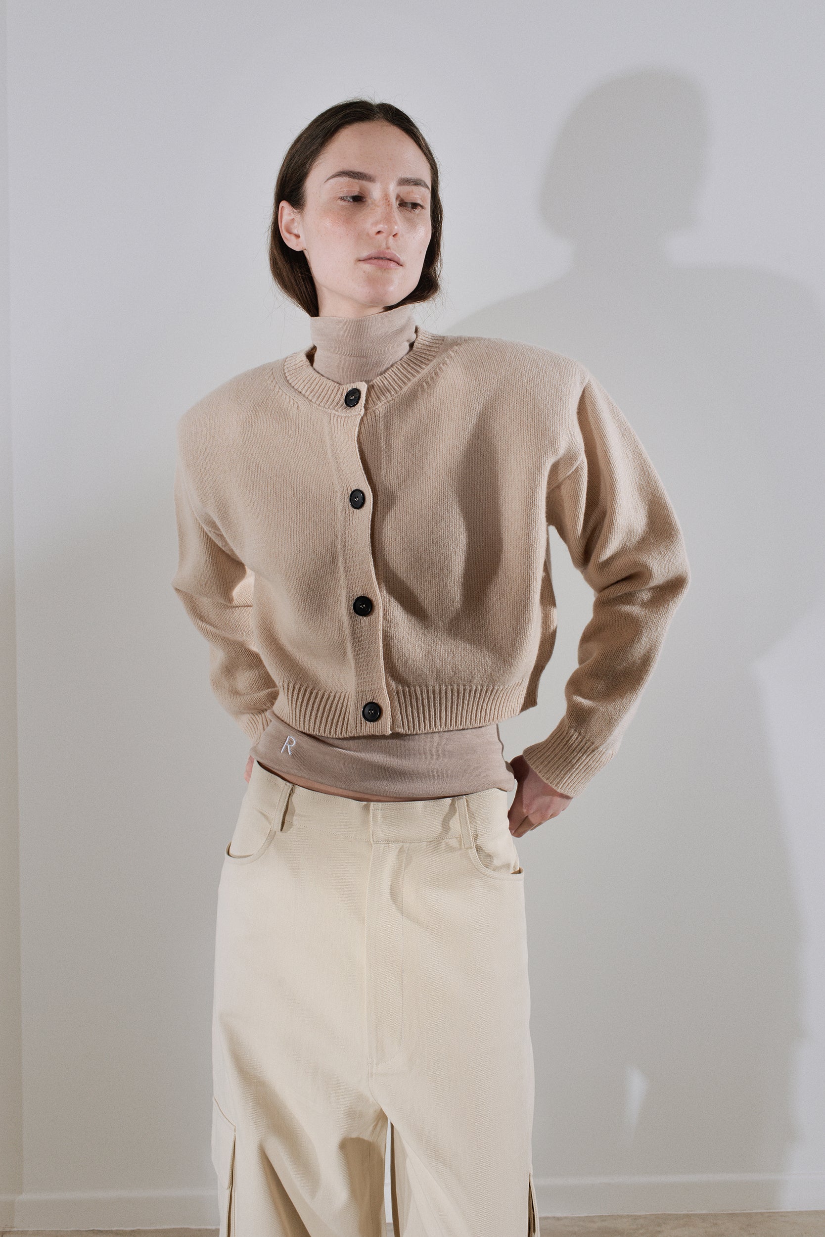 Lune Padded Shoulder Cardigan
