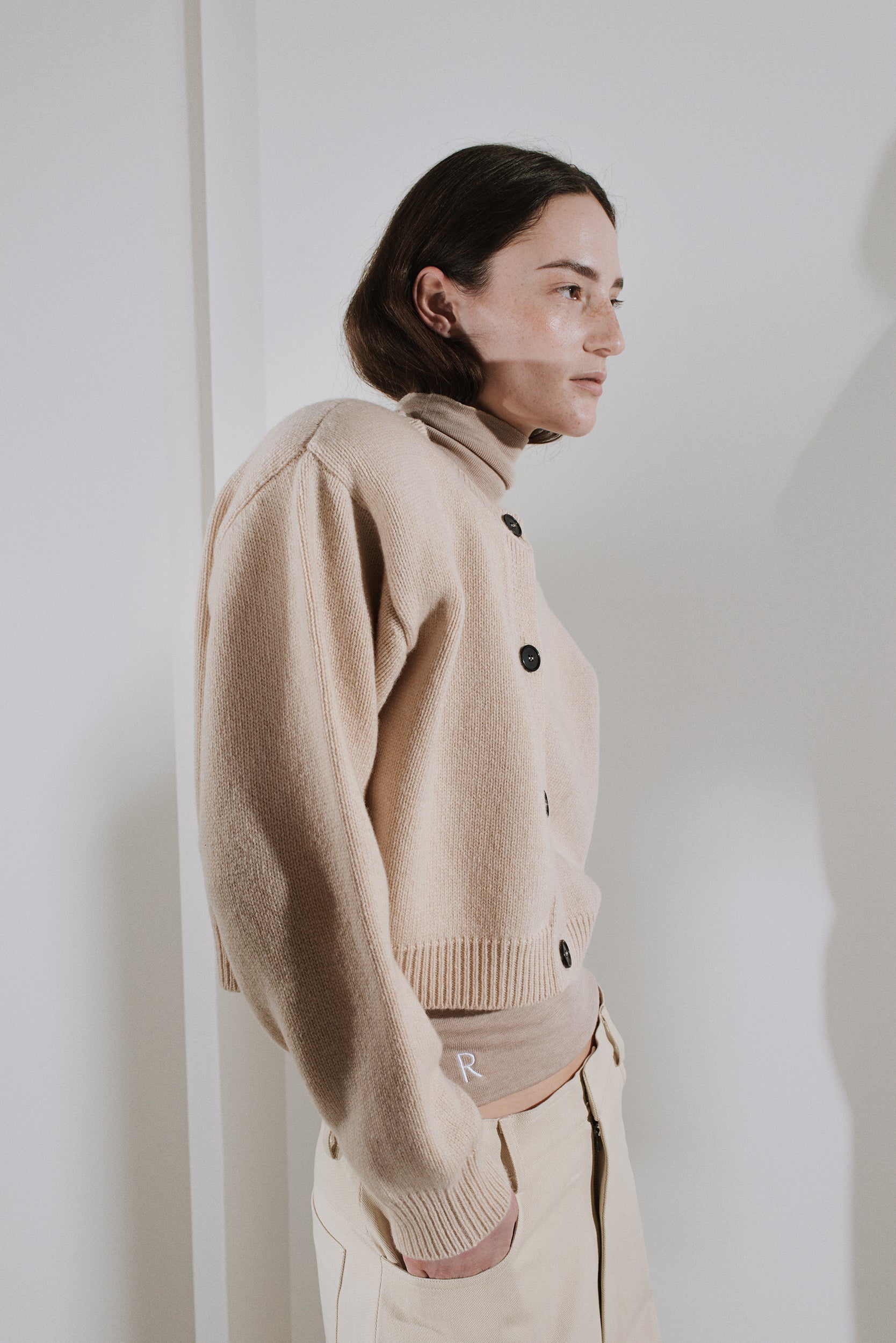Lune Padded Shoulder Cardigan