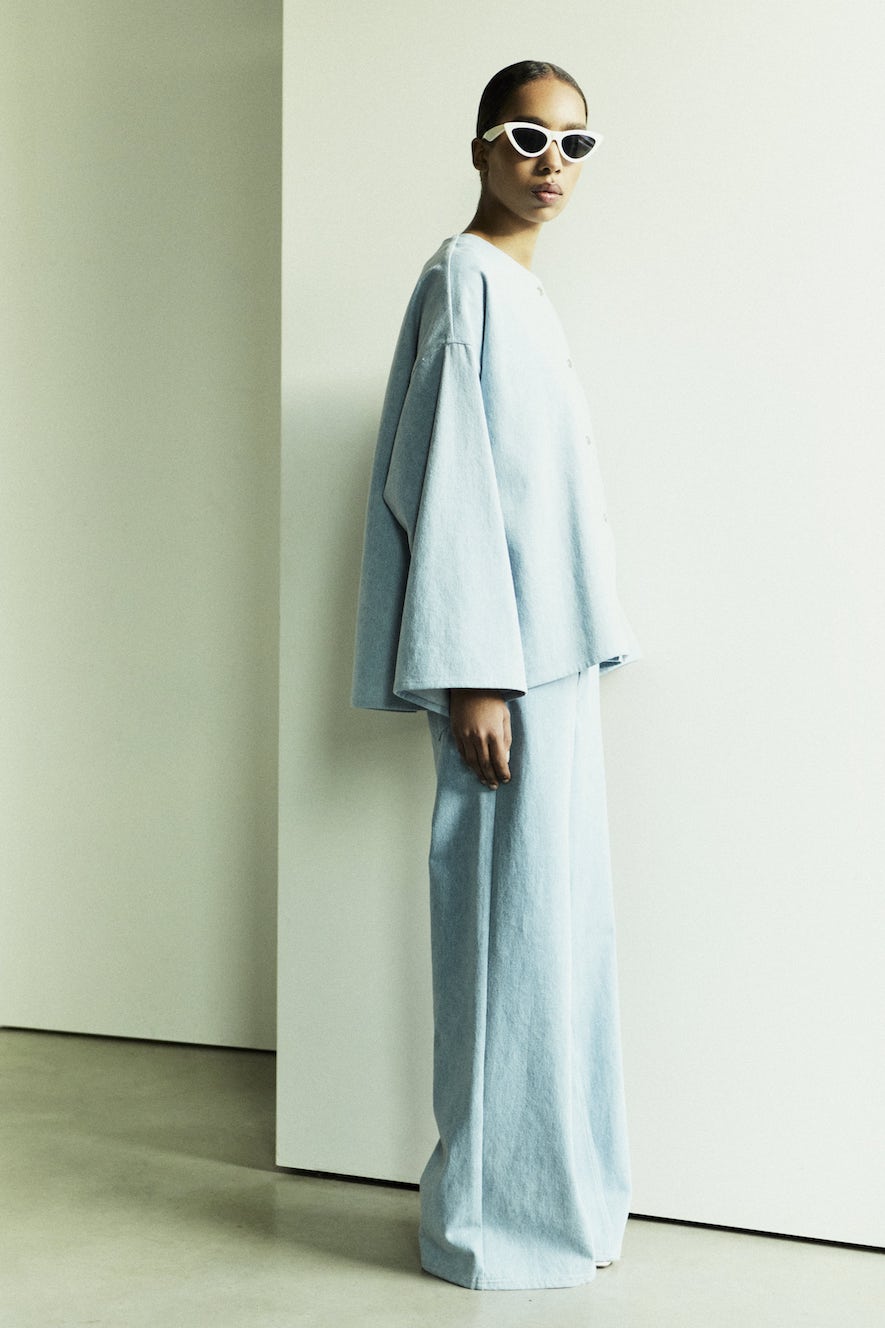 Rhúne SS25 collection — light blue oversized set